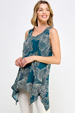 Load image into Gallery viewer, Tropical Hibiscus HIT Shark Bite Hem Tank- 2057HT-TRP1-W350