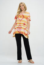 Load image into Gallery viewer, Southwest Print Handkerchief Hem Top-3088HT-SRP1-W365