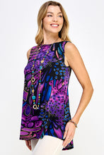 Load image into Gallery viewer, Boat Neckline Print Tank Top-2063HT-TRP1-W207