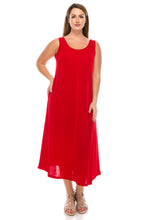 Load image into Gallery viewer, Stretchy Tank Long Dress Sleeveless Plus Size, 7000BN-TX - Jostar Online