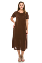 Load image into Gallery viewer, Jostar Women's Stretchy Long Dress Short Sleeve, 702BN-S - Jostar Online