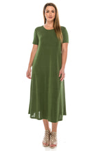 Load image into Gallery viewer, Jostar Women's Stretchy Long Dress Short Sleeve, 702BN-S - Jostar Online