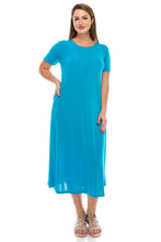 Load image into Gallery viewer, Jostar Women's Stretchy Long Dress Short Sleeve, 702BN-S - Jostar Online