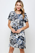 Load image into Gallery viewer, Stretchy Missy Dress Short Sleeve Print-7004BN-SRP1-W293 - Jostar Online