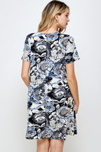 Load image into Gallery viewer, Stretchy Missy Dress Short Sleeve Print-7004BN-SRP1-W293 - Jostar Online