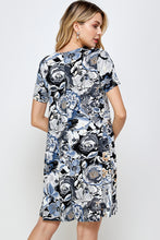 Load image into Gallery viewer, Stretchy Missy Dress Short Sleeve Print-7004BN-SRP1-W293 - Jostar Online