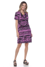 Load image into Gallery viewer, Women's Stretchy Missy Dress Short Sleeve Print-7004BN-SRP1-W901 - Jostar Online