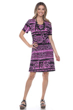 Load image into Gallery viewer, Women's Stretchy Missy Dress Short Sleeve Print-7004BN-SRP1-W901 - Jostar Online