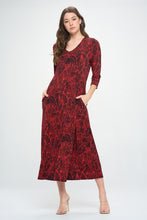 Load image into Gallery viewer, HIT V-Neck Long Dress W/Pocket-7085HT-QRP1-K-W344