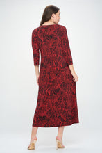 Load image into Gallery viewer, HIT V-Neck Long Dress W/Pocket-7085HT-QRP1-K-W344