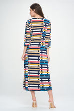 Load image into Gallery viewer, HIT V-Neck Long Dress W/Pocket-7085HT-QRP1-K-W358