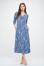Load image into Gallery viewer, HIT V-Neck Long Dress W/Pocket-7085HT-QRP1-K-W386