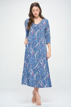 Load image into Gallery viewer, HIT V-Neck Long Dress W/Pocket-7085HT-QRP1-K-W386