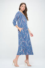Load image into Gallery viewer, HIT V-Neck Long Dress W/Pocket-7085HT-QRP1-K-W386