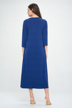 Load image into Gallery viewer, HIT V-Neck Long Dress W/Pocket-7085HT-QRS1-K