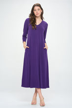 Load image into Gallery viewer, HIT V-Neck Long Dress W/Pocket-7085HT-QRS1-K