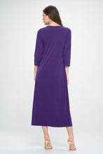 Load image into Gallery viewer, HIT V-Neck Long Dress W/Pocket-7085HT-QRS1-K