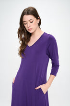 Load image into Gallery viewer, HIT V-Neck Long Dress W/Pocket-7085HT-QRS1-K