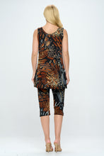 Load image into Gallery viewer, Stretchy Tank Capri Pant Set Print-9002BN-TRP1-W207 - Jostar Online