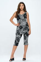 Load image into Gallery viewer, Two-Piece Sleeveless Top & Capri Pant Set-9002BN-TRP1-W325