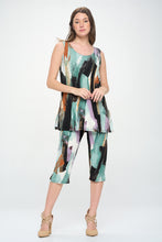 Load image into Gallery viewer, Two-Piece Sleeveless Top & Capri Pant Set-9002BN-TRP1-W379