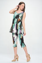 Load image into Gallery viewer, Two-Piece Sleeveless Top & Capri Pant Set-9002BN-TRP1-W379