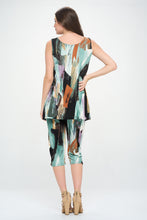 Load image into Gallery viewer, Two-Piece Sleeveless Top & Capri Pant Set-9002BN-TRP1-W379