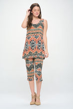 Load image into Gallery viewer, Two-Piece Sleeveless Top & Capri Pant Set-9002BN-TRP1-W381