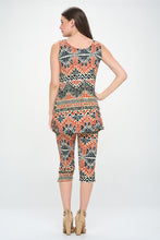 Load image into Gallery viewer, Two-Piece Sleeveless Top & Capri Pant Set-9002BN-TRP1-W381
