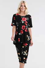 Load image into Gallery viewer, Women's Stretchy Capri Pant Set Short Sleeve Print-9003BN-SRP1-W215 - Jostar Online