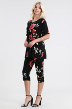 Load image into Gallery viewer, Women's Stretchy Capri Pant Set Short Sleeve Print-9003BN-SRP1-W215 - Jostar Online