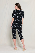 Load image into Gallery viewer, Two-Piece Short Sleeve Top & Capri Pant Set- 9003BN-SRP1-W369