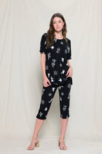 Load image into Gallery viewer, Two-Piece Short Sleeve Top & Capri Pant Set- 9003BN-SRP1-W369