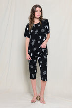 Load image into Gallery viewer, Two-Piece Short Sleeve Top & Capri Pant Set- 9003BN-SRP1-W369