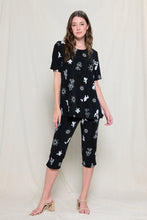 Load image into Gallery viewer, Two-Piece Short Sleeve Top & Capri Pant Set- 9003BN-SRP1-W369