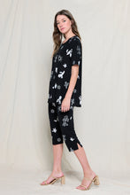 Load image into Gallery viewer, Two-Piece Short Sleeve Top & Capri Pant Set- 9003BN-SRP1-W369