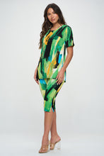 Load image into Gallery viewer, Two-Piece Short Sleeve Top & Capri Pant Set- 9003BN-SRP1-W379