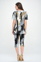 Load image into Gallery viewer, Two-Piece Short Sleeve Top & Capri Pant Set- 9003BN-SRP1-W379