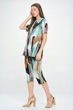 Load image into Gallery viewer, Two-Piece Short Sleeve Top & Capri Pant Set- 9003BN-SRP1-W379