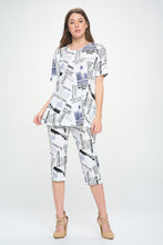 Load image into Gallery viewer, Two-Piece Short Sleeve Top & Capri Pant Set- 9003BN-SRP1-W383