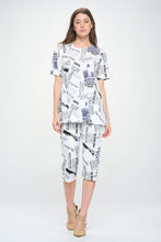 Load image into Gallery viewer, Two-Piece Short Sleeve Top & Capri Pant Set- 9003BN-SRP1-W383