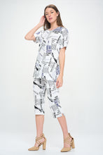 Load image into Gallery viewer, Two-Piece Short Sleeve Top & Capri Pant Set- 9003BN-SRP1-W383