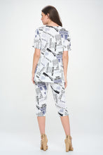 Load image into Gallery viewer, Two-Piece Short Sleeve Top & Capri Pant Set- 9003BN-SRP1-W383