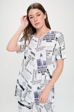 Load image into Gallery viewer, Two-Piece Short Sleeve Top & Capri Pant Set- 9003BN-SRP1-W383