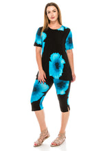 Load image into Gallery viewer, Floral Capri Pant Set Short Sleeve Print-9003BN-SRP1-W113 - Jostar Online