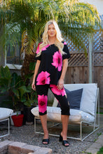 Load image into Gallery viewer, Floral Capri Pant Set Short Sleeve Print-9003BN-SRP1-W113 - Jostar Online