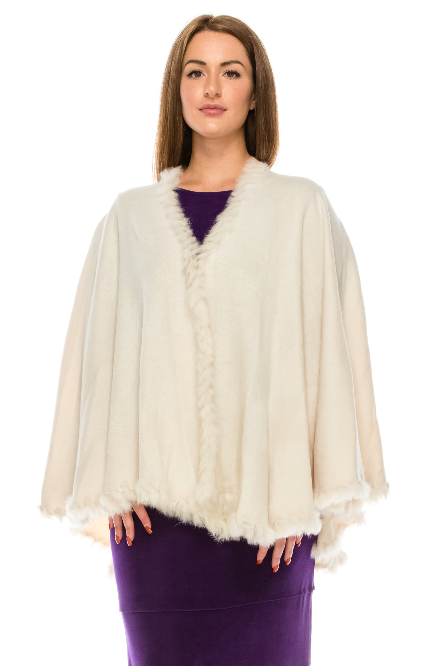 Faux Fur Poncho-703