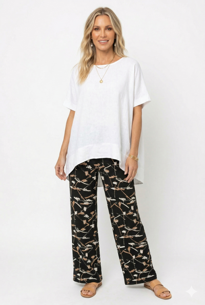 Venechia Pleated Wide Leg Pants-5042VP-ARP1-W526 - Jostar Online