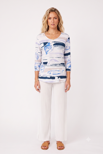 Venechia Pleated Merrow Top-1058VP-QRD1-D024