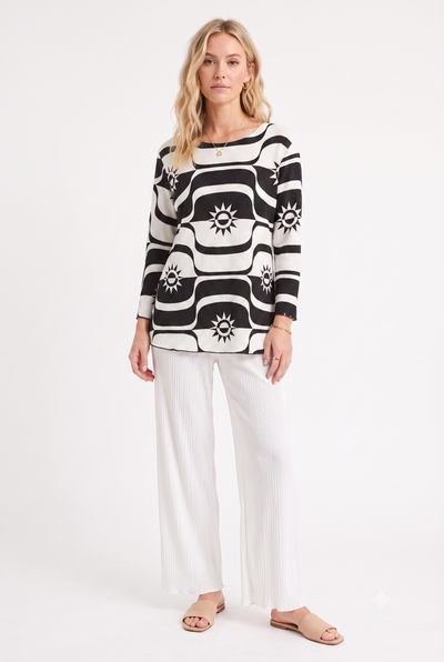 Venechia Pleated Merrow Top-1058VP-QRD1-W537